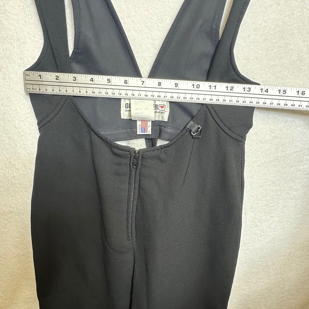 Vintage Obermeyer Ski Bibs Overalls Pants Women 10 Black Stirrup Zip USA Retro - Picture 9 of 15